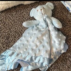 Blue Plush Bear Security Blanket
